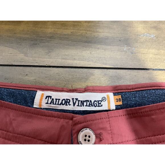 Tailor Vintage Men's 38 Shorts Red New Canaan Slim Fit Stretch - Picture 2 of 9